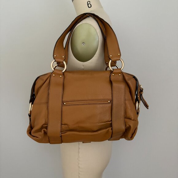 MICHAEL Michael Kors Multi Pocket Brown Leather Shoulder Bag Tote Hobo Camel - Picture 3 of 14